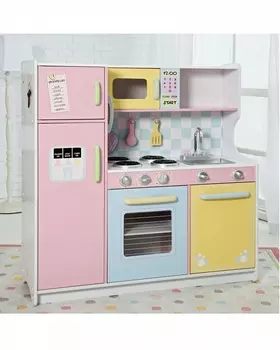 Большая детская кухня из дерева - Пастель