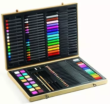 Большой набор для рисования, 80 предметов: карандаши, фломастеры, краски