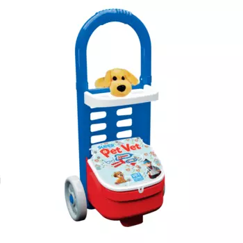 Большой набор Ветеринар: тележка на колесиках и собака, 11 предметов
