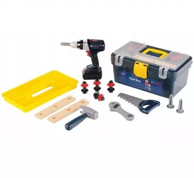 Bosch ящик с инструментами и дрелью, синий, свет