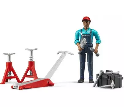 Bruder. Фигурка автослесаря с аксессуарами