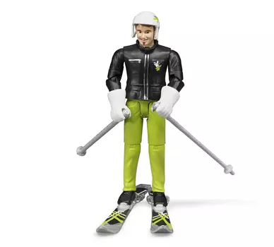 Bruder. Фигурка лыжника с аксессуарами