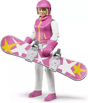 Bruder. Фигурка сноубордистки с аксессуарами