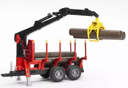 Bruder. Прицеп для перевозки леса с манипулятором и брёвнами
