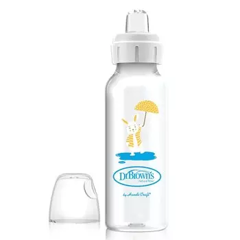 Бутылочка-поильник с узким горлышком 250 мл, рисунок кролик