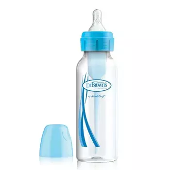 Бутылочка противоколиковая с узким горлышком, синяя, 250 мл, цвет синий