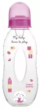 Бутылочка тритановая с отверстием с силиконовым носиком, 250 мл, 6+, розовый