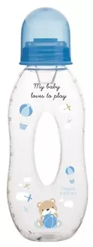 Бутылочка тритановая с отверстием с силиконовым носиком, 250 мл, 6+, синий