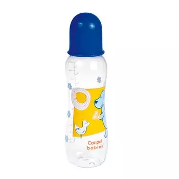 Бутылочка в наборе с соской молочной силиконовой, 330 мл, синий