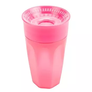 Чашка-поильник розовый 300 мл, Cheers 360, 9+ месяцев