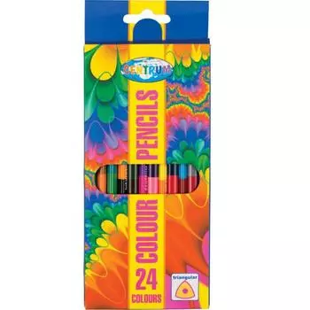 Цветные двусторонние карандаши, 24 цвета, 177 мм