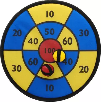 Дартс на липучке, в комплекте 2 мячика