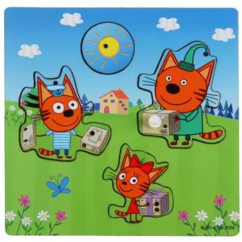 Деревянная настольная игра вкладыш Поход на почту из серии Три кота