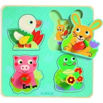 Деревянная рамка-вкладыш - Крок-морковка