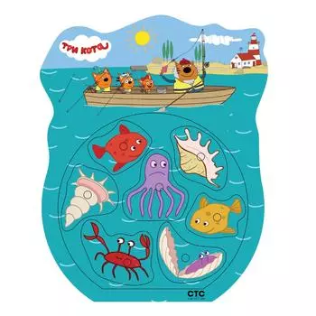 Деревянная рыбалка Три кота - Ловись рыбка