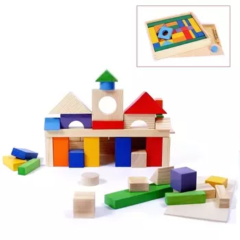 Деревянный конструктор, 51 деталь