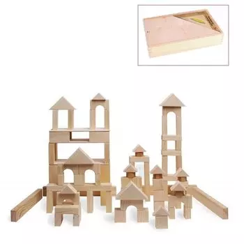 Деревянный конструктор, 85 деталей, неокрашенный