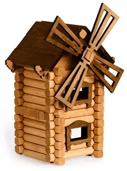 Деревянный конструктор – Мельница, 82 детали