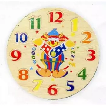 Деревянный пазл в рамке Часы-цифры