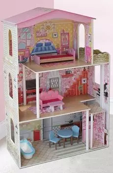 Детская игровая мебель из дерева - Домик для кукол Милан