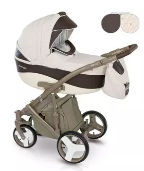 Детская коляска Camarelo Avenger Lux 2 в 1, бежево-коричневая