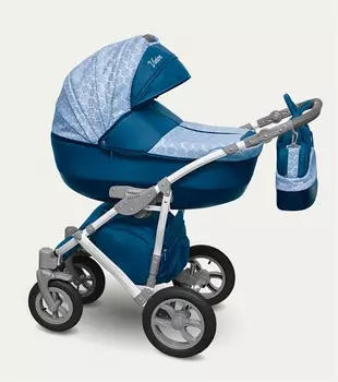 Детская коляска Camarelo Vision 2 в 1, синяя с цветами