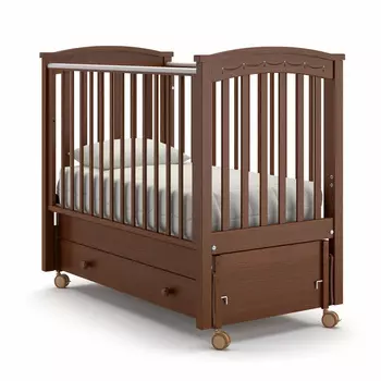 Детская кровать Nuovita Perla solo swing продольный, Noce scuro/Темный орех