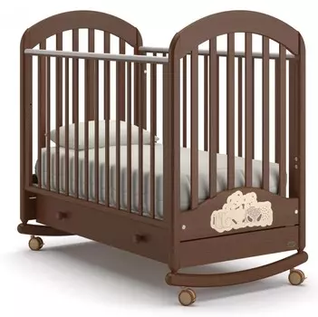 Детская кроватка – Nuovita Grano dondolo. Noce scuro/Темный орех