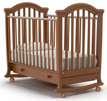 Детская кроватка – Nuovita Perla dondolo. Noce scuro/Темный орех