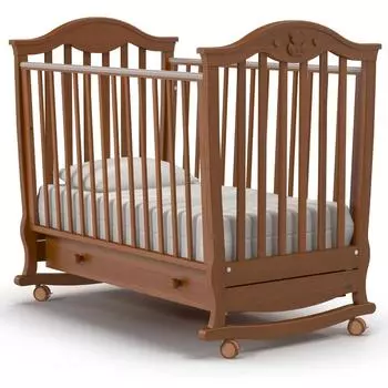 Детская кроватка – Nuovita Sorriso dondolo. Noce scuro/Темный орех