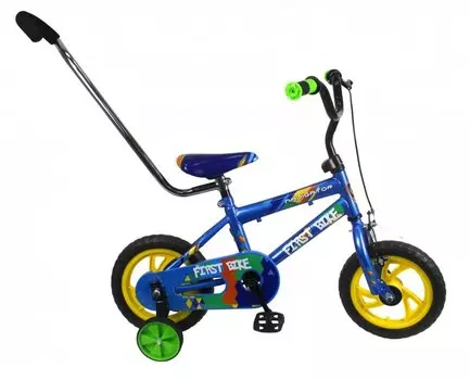 Детский велосипед - First Bike, колеса 12 дюйм, рама сталь, вилка сталь, тормоз на руле с небольшим усилием, покрышки EVA, пластиковые обода, страховочные колеса