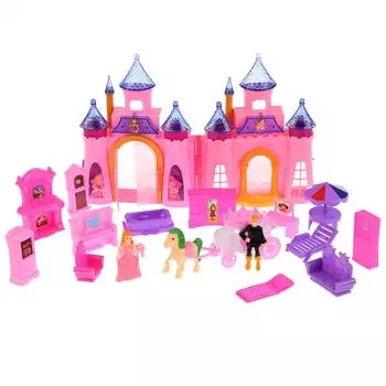 Дом для кукол с мебелью и фигурками – Princess Castle, свет и звук
