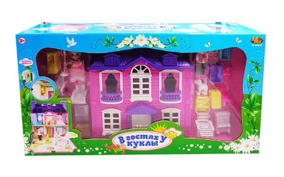 Дом - В гостях у куклы, 2 вида, с набором аксессуаров, световые эффекты