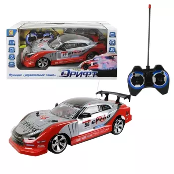 Дрифт Машина на р/у, 1:14, 31 см, 2 комплекта покрышек, красный, свет