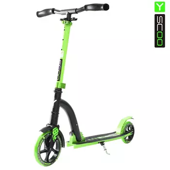 Двухколесный самокат Y-Scoo RT 180 Slicker с амортизатором Deluxe, зеленый