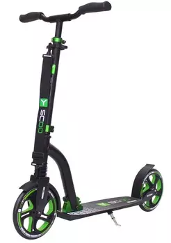 Двухколесный самокат Y-Scoo RT 215 Monterey с 2 амортизаторами, черно-зеленый