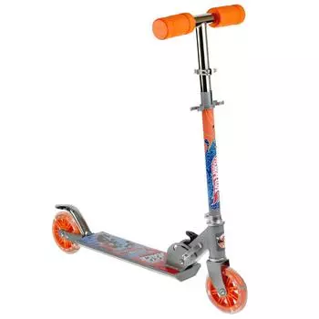 Двухколесный складной самокат – Hot wheels, колеса ПВХ 12 см, светятся