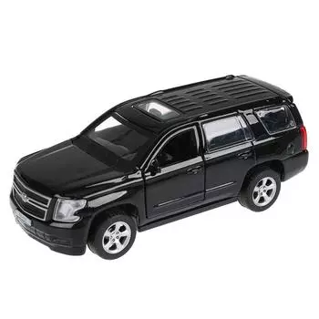 Джип Chevrolet Tahoe, черный, 12 см, открываются двери, инерционный механизм