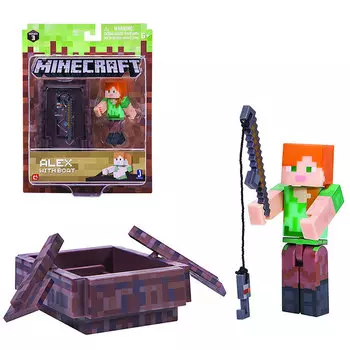 Фигурка из серии Minecraft - Alex with Boat, 8 см.