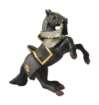 Фигурка - Конь на дыбах в доспехах черный