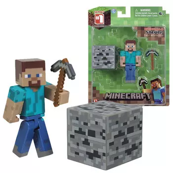 Фигурка Minecraft Steve - Игрок с аксессуарами, 8 см