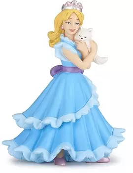 Фигурка Принцесса в голубом с кошкой