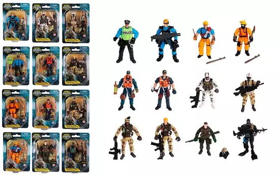 Фигурки солдатиков с оружием, 12 видов