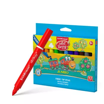 Фломастеры Artberry, толстые джамбо, 12 штук