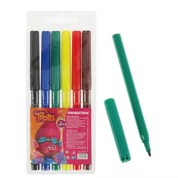 Фломастеры Тролли, 6 цветов