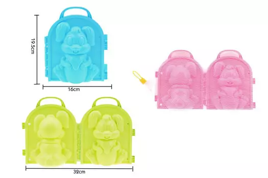 Формочка для лепки снежков - Зайчик, 16 х 19,5 см., разные цвета