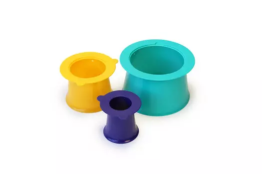 Формочки для трехуровневых пирамид из песка и снега Alto, цвет: зеленый/фиолетовый/желтый