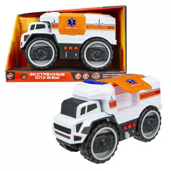 Фрикционный грузовик чрезвычайных ситуаций - Экстренные службы, 20 см, свет и звук