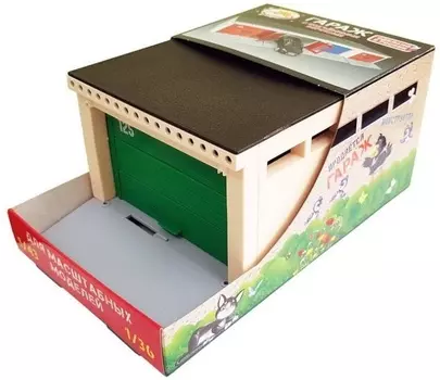 Гараж с подъемными воротами, для масштабных моделей