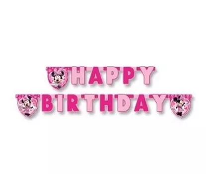 Гирлянда-буквы Happy Birthday из серии Минни Вечеринка 2,2 метра